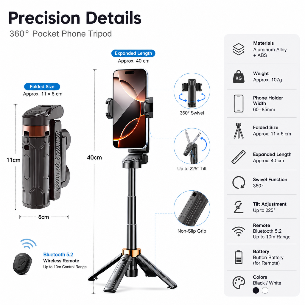360° Pocket Phone Tripod