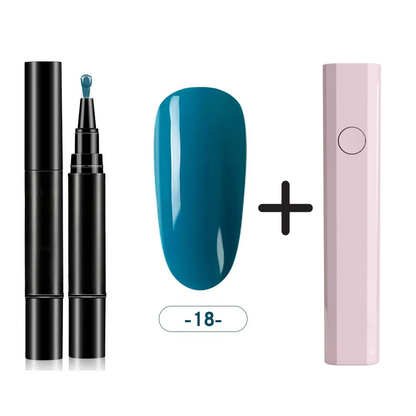 One Step Nail Gel Pen🎨Free handheld mini UV nail lamp