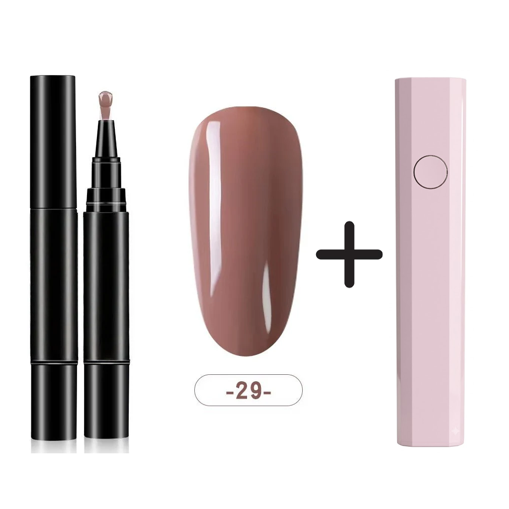 One Step Nail Gel Pen🎨Free handheld mini UV nail lamp