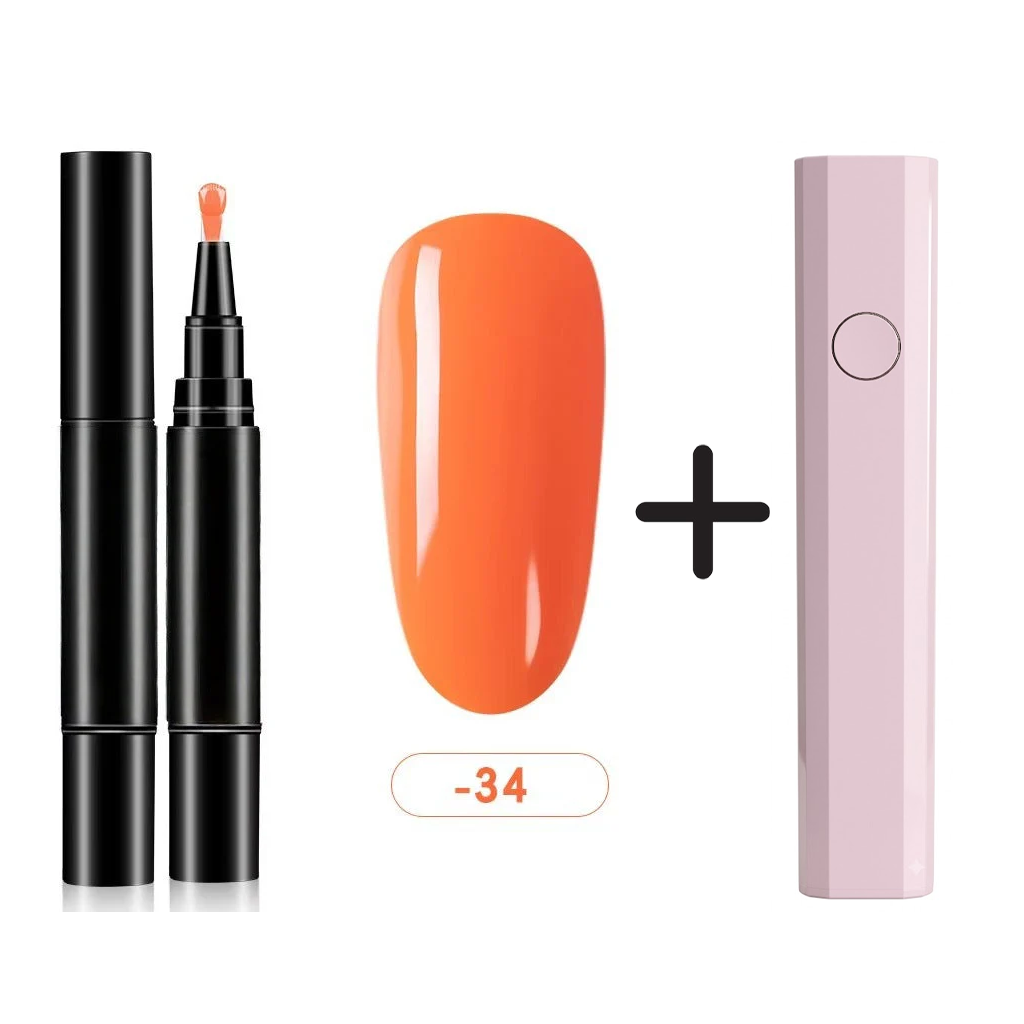One Step Nail Gel Pen🎨Free handheld mini UV nail lamp