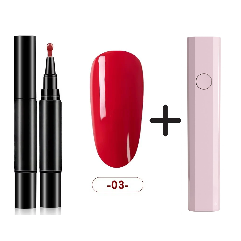 One Step Nail Gel Pen🎨Free handheld mini UV nail lamp