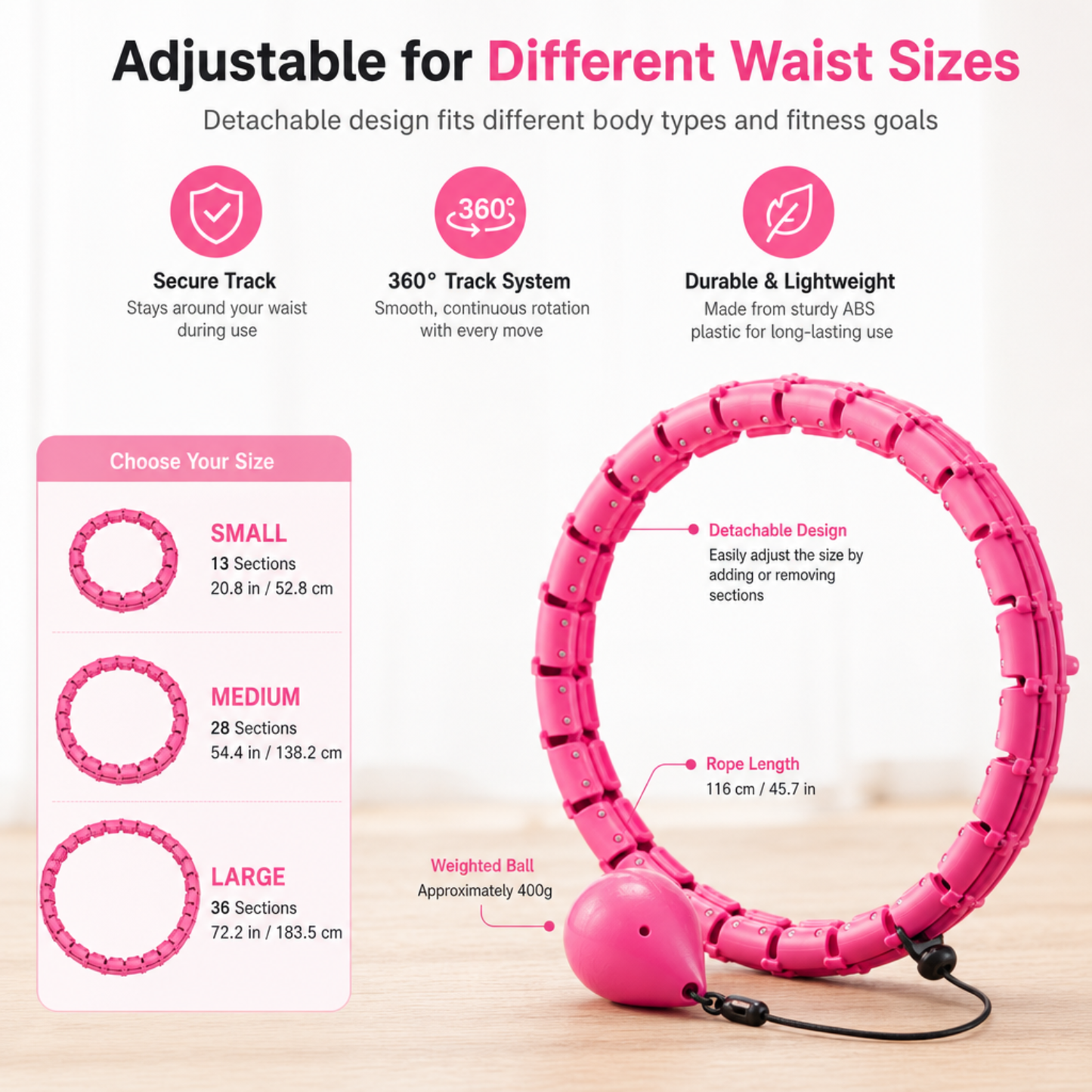 Adjustable Weighted Fitness Hoop