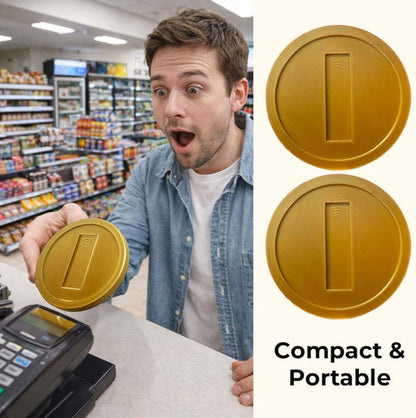 Retro Gold Coin Card Holder Credit Card Case with Hidden Slot