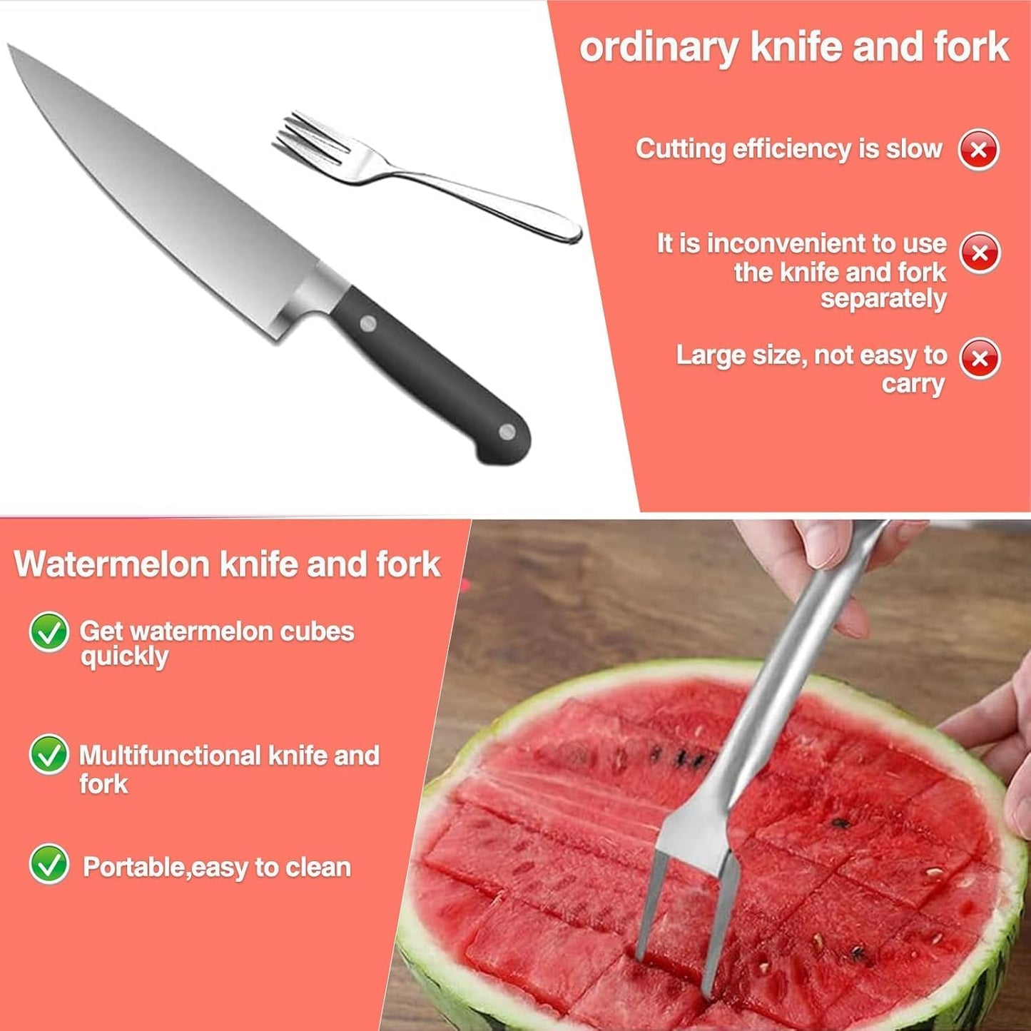 2-in-1 Watermelon Cutter and Fork PRO