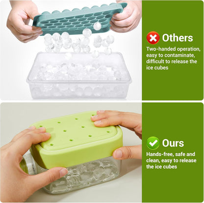 500ml Built-In Ice Cube Mold and Straw Refreshing Summer Ice Leak-Proof Bottle