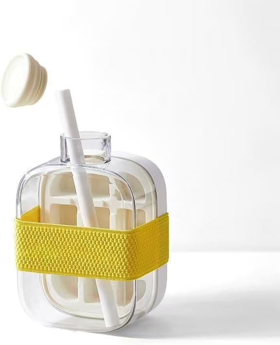 500ml Built-In Ice Cube Mold and Straw Refreshing Summer Ice Leak-Proof Bottle
