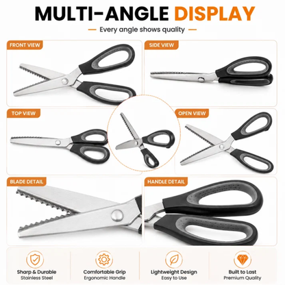 Professional Pinking Shears – Sharp Serrated Fabric Scissors for Clean Zigzag Edges
