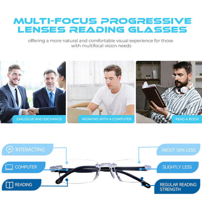 Multi-Focus Progressive Lenses Reading glasses - Far And Near Dual-Use
