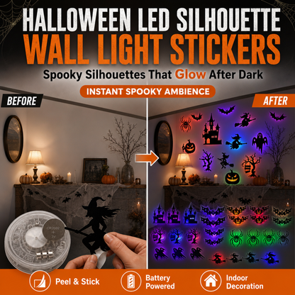 Halloween LED Silhouette Wall Light Stickers (40PCS/PACK)