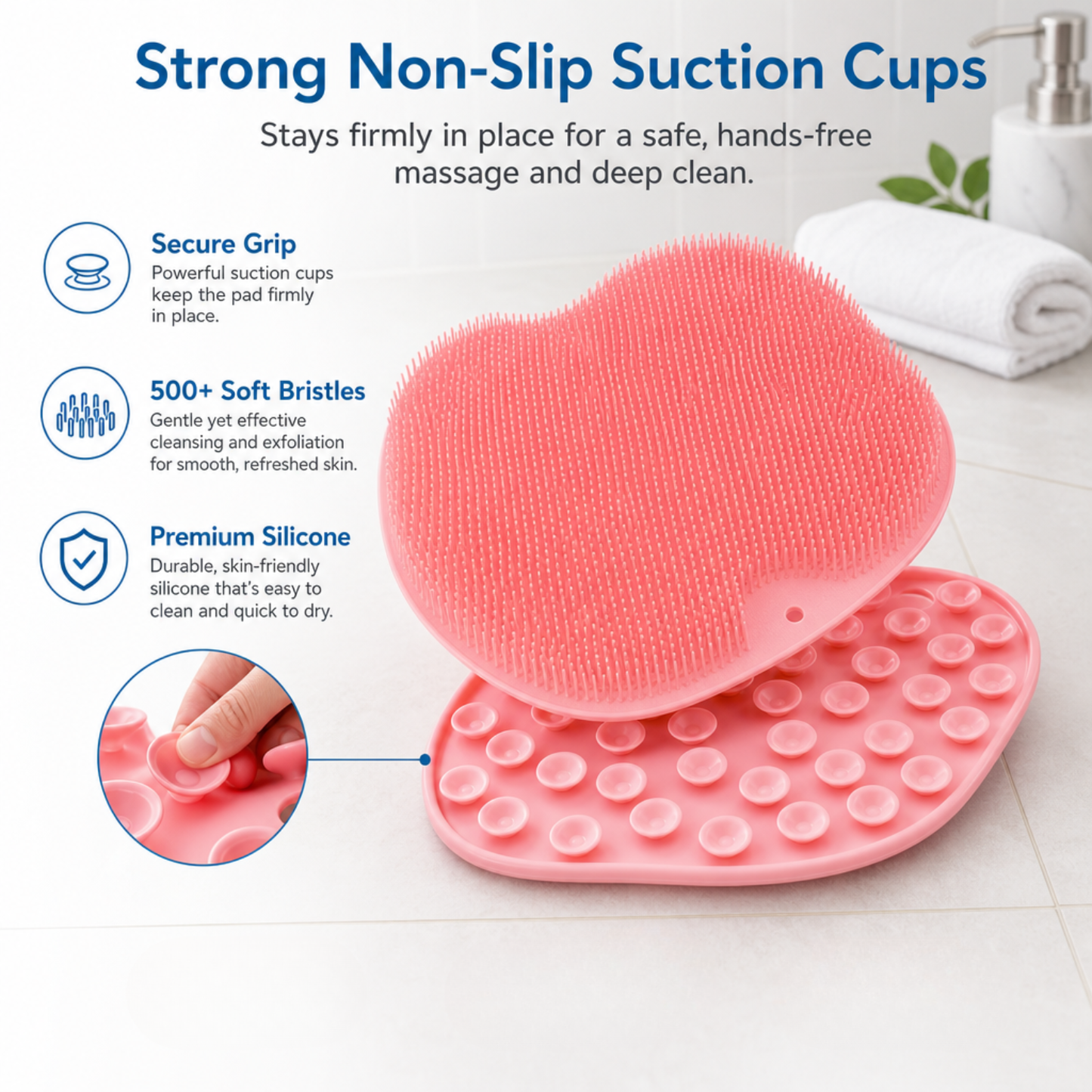 Shower Foot & Back Scrubber Massage Pad