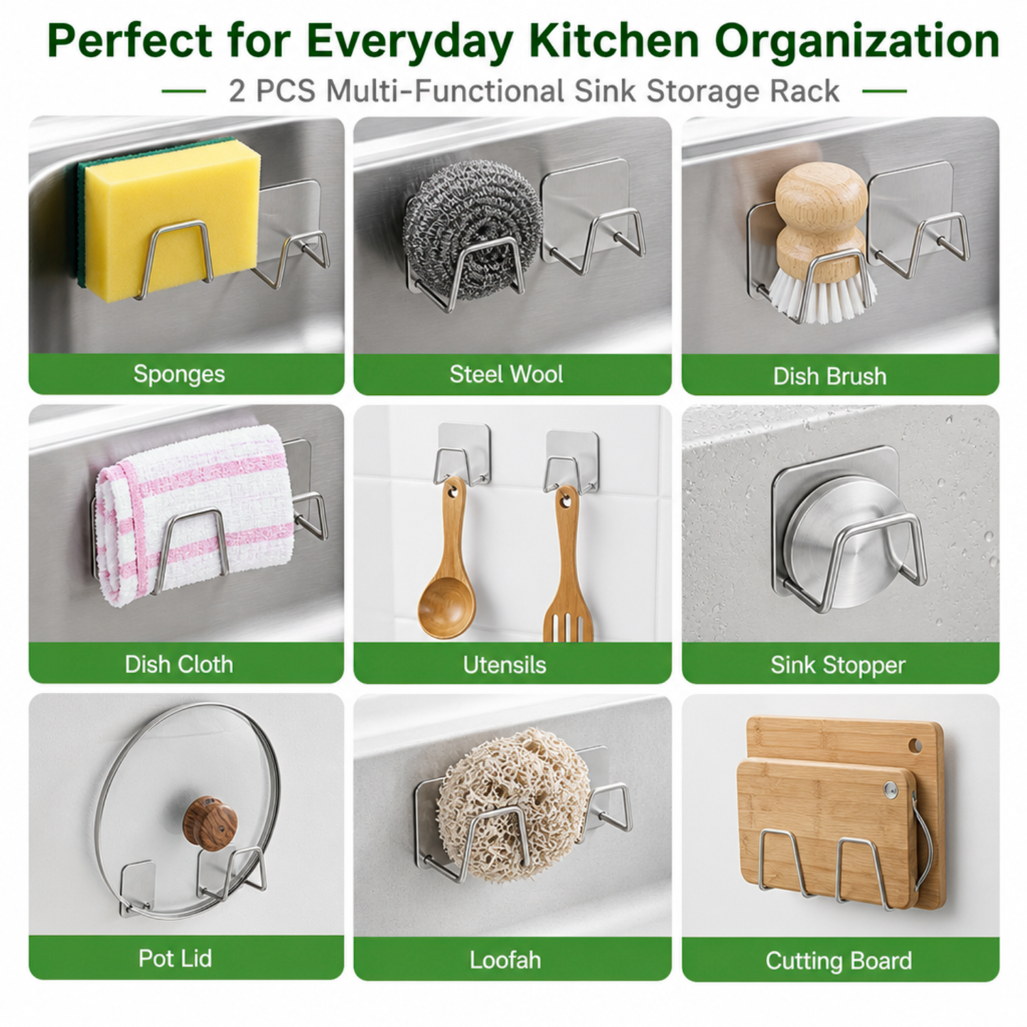 Multi-Functional Sink Storage Rack