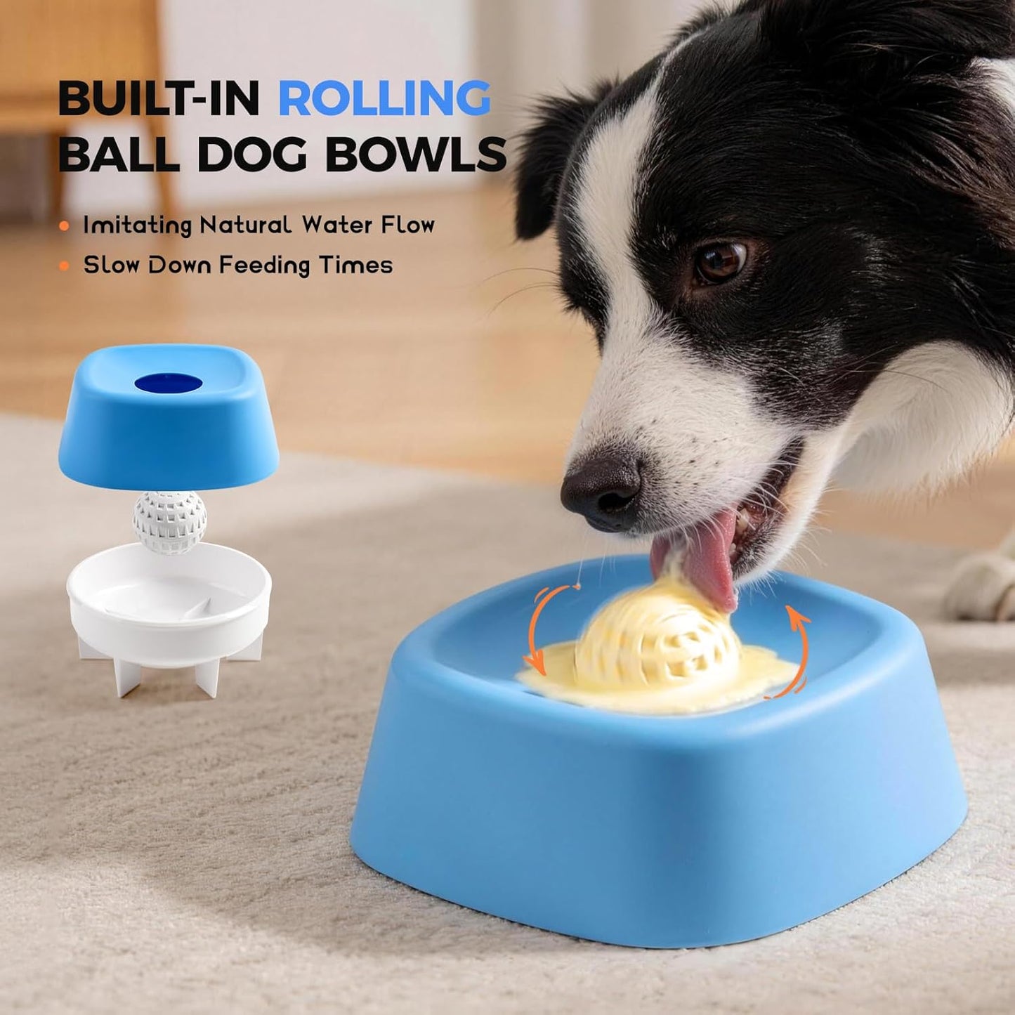 Dog Licking Bowl with Ball For Dogs for Yogurt, Bone Broth & Liquid Treats