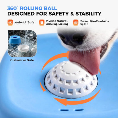 Dog Licking Bowl with Ball For Dogs for Yogurt, Bone Broth & Liquid Treats