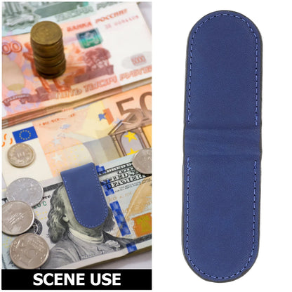 Faux Leather Magnetic Money Clip Wallet