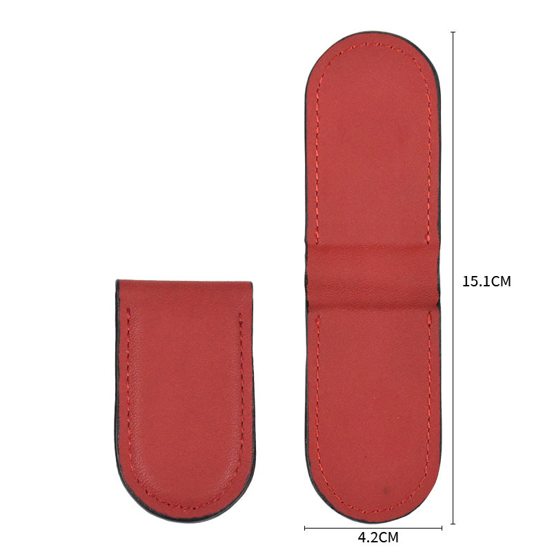 Faux Leather Magnetic Money Clip Wallet
