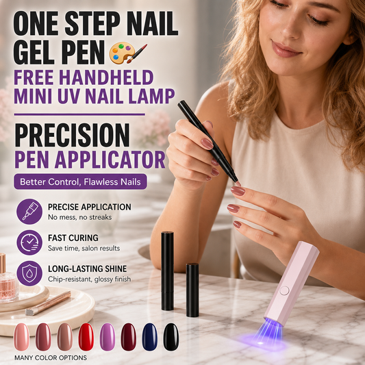 One Step Nail Gel Pen🎨Free handheld mini UV nail lamp
