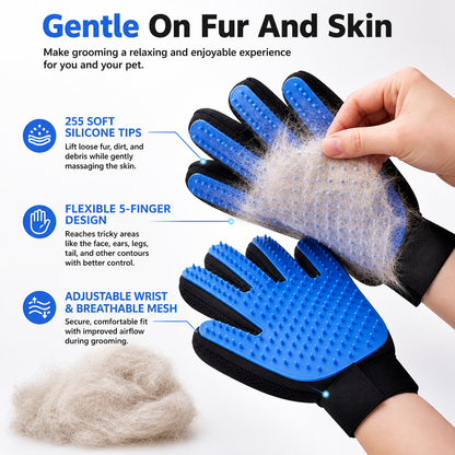 Double-Sided Pet Grooming Gloves
