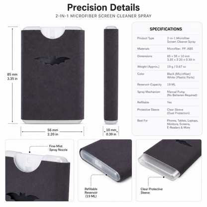 2-in-1 Microfiber Screen Cleaner Spray