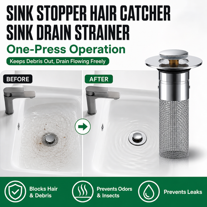 Sink Stopper Hair Catcher Sink Drain Strainer (2PC)