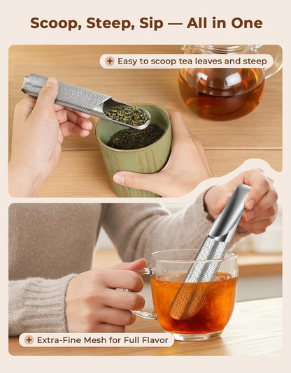 2-in-1 Tea Scoop Infuser Fine Mesh Tea Strainers