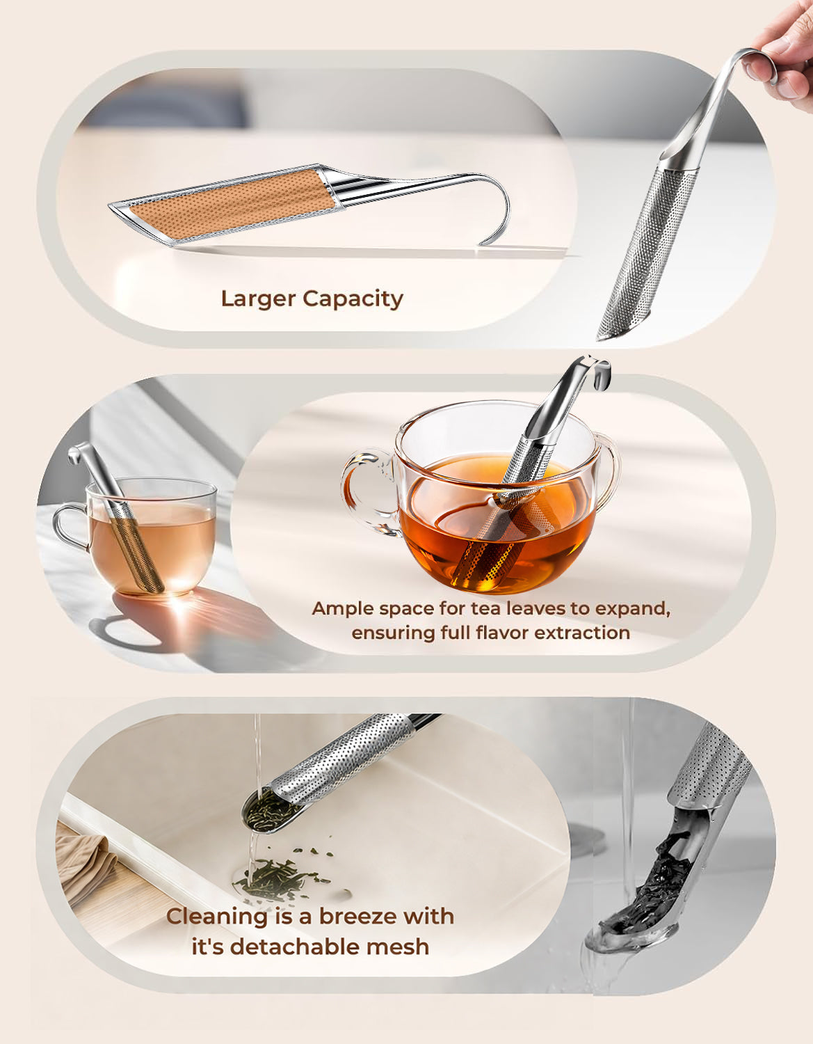 2-in-1 Tea Scoop Infuser Fine Mesh Tea Strainers