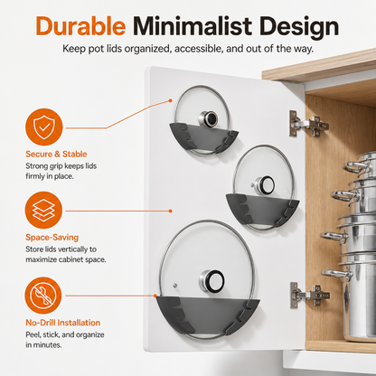 Universal Pot Lid Organizer for Cabinet