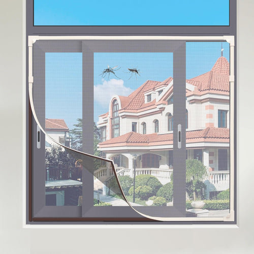 DIY Fiberglass Mesh Adjustable Magnetic Window Screen For House Windows