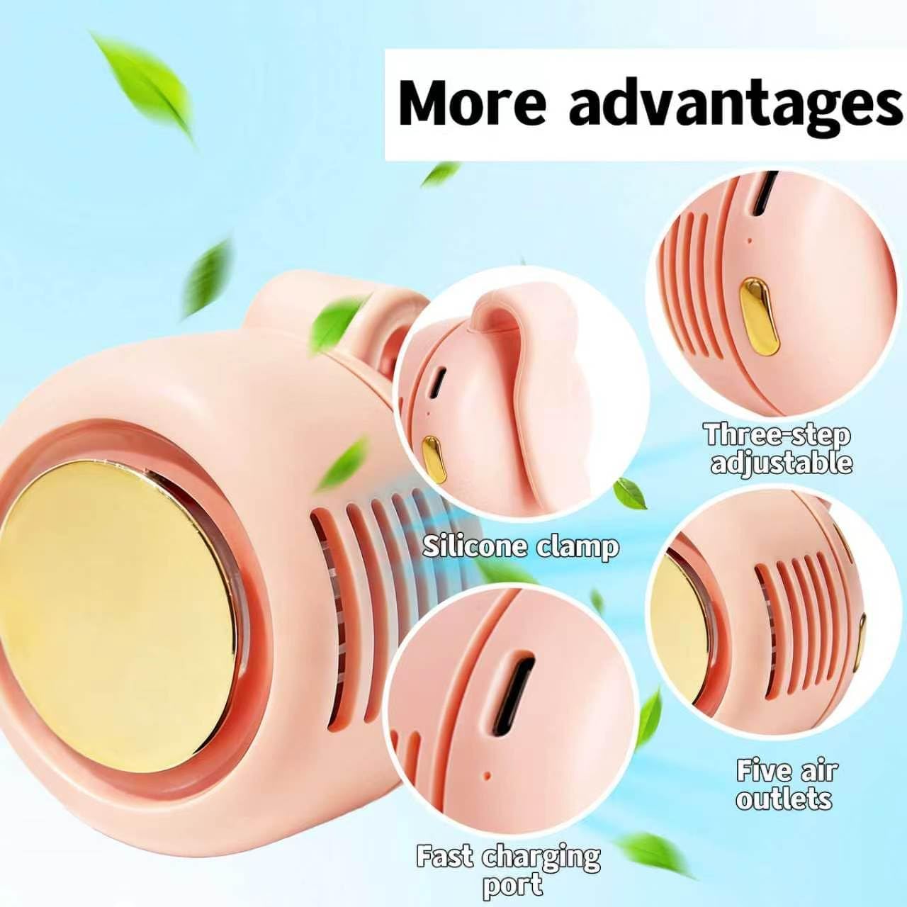 Portable Silent Clip-On Bladeless Personal Fan