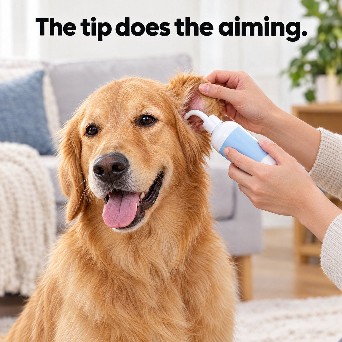 Ear Wash for Dogs & Cats in use