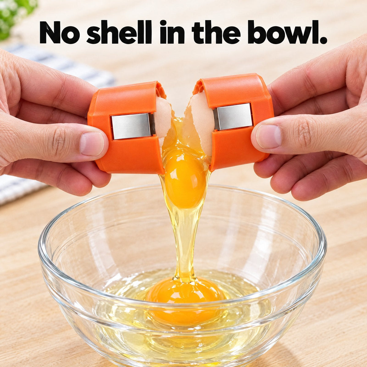 2-in-1 Egg Cracker & Separator in use