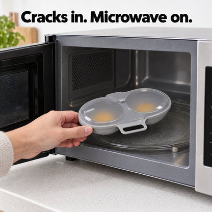 Microwave Egg Poacher in use