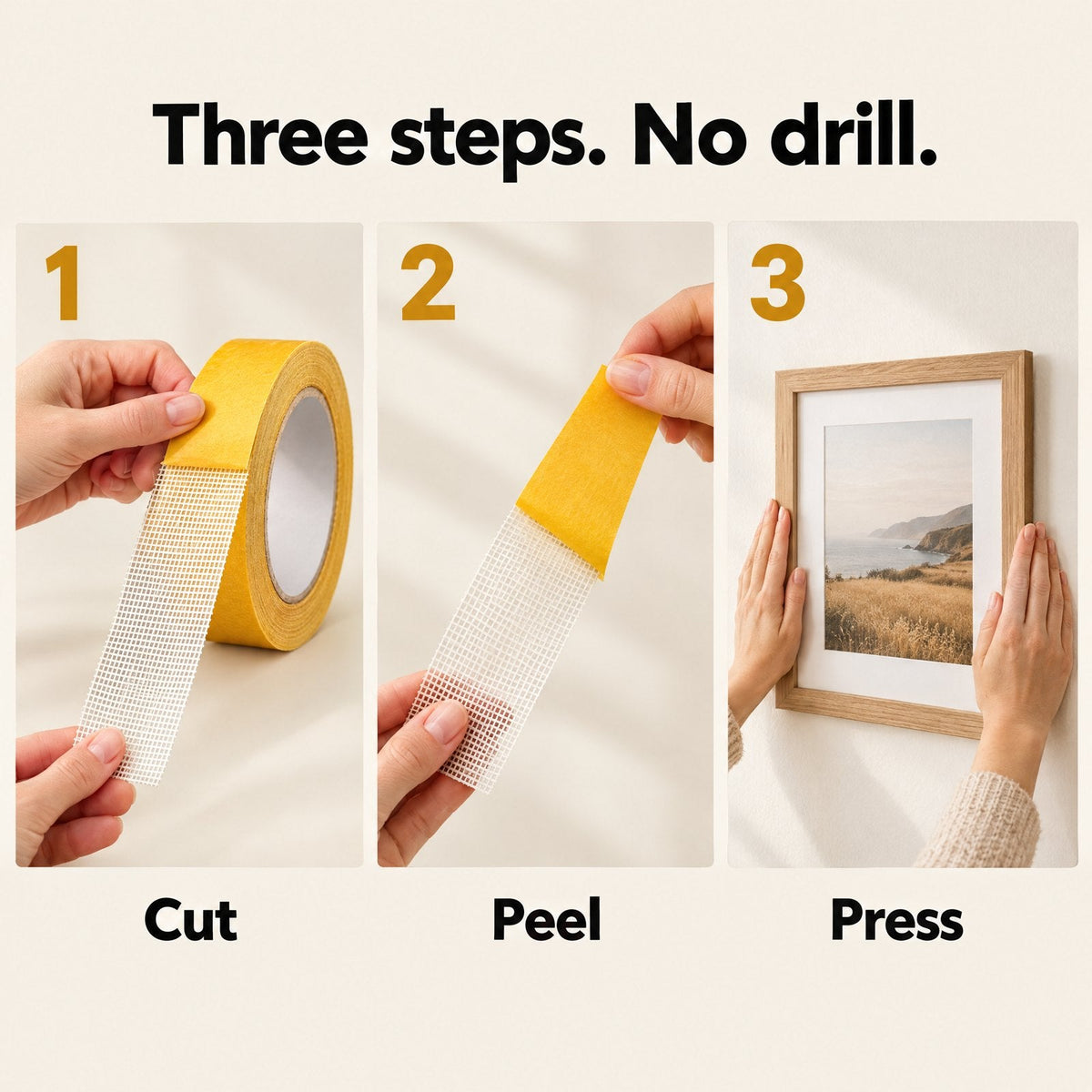 How to use the Heavy Duty Double Sided Mesh Tape