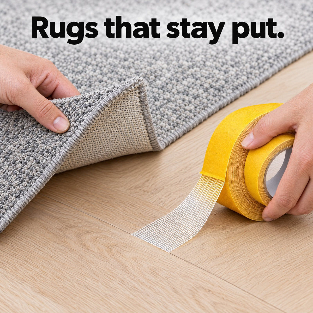 Heavy Duty Double Sided Mesh Tape in use
