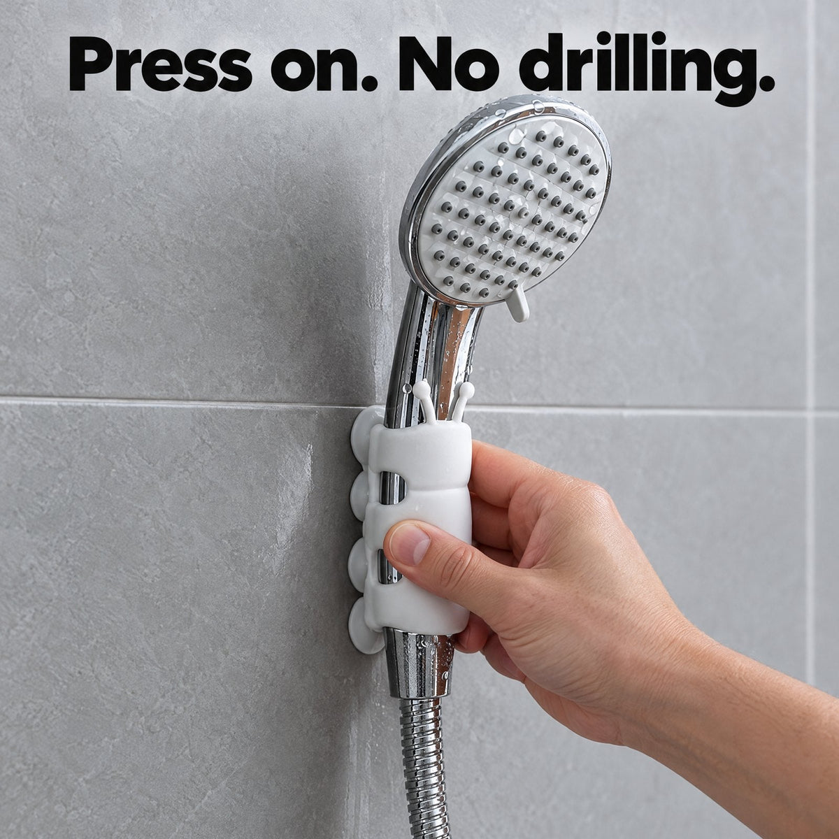 Shower Head Suction Cup in use