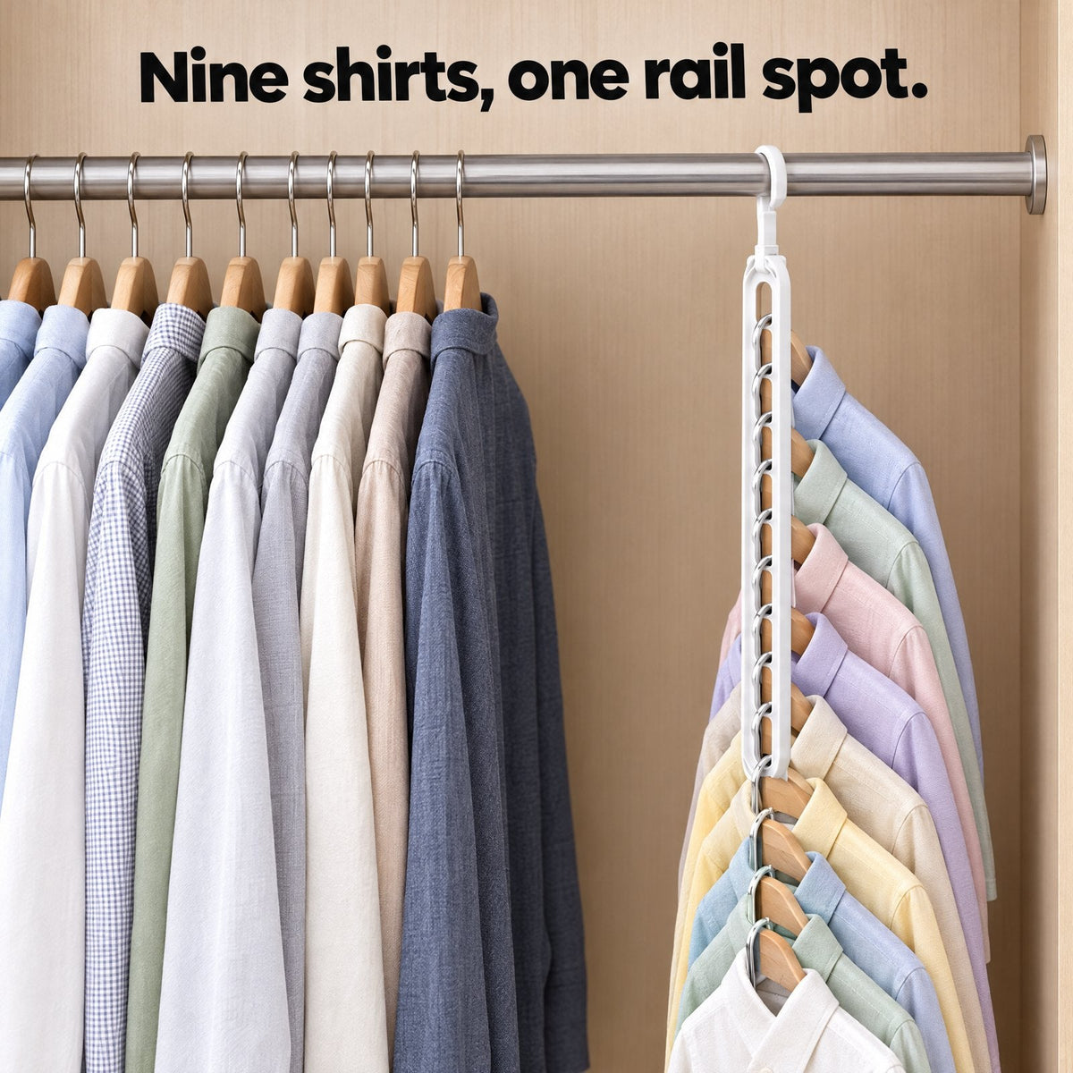 9-in-1 Smart Hanger in use