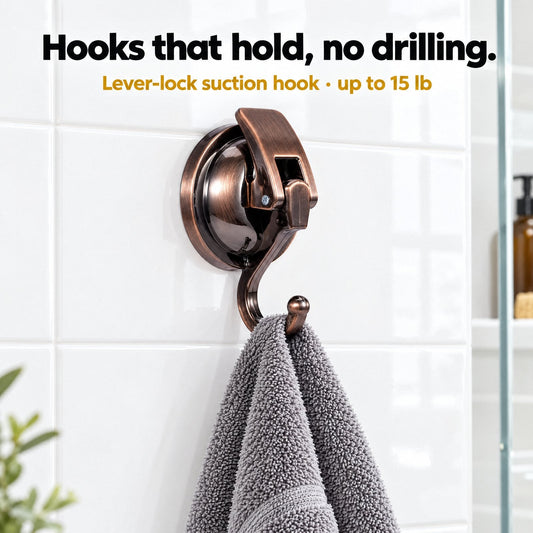 Heavy Duty Vacuum Shower Hooks