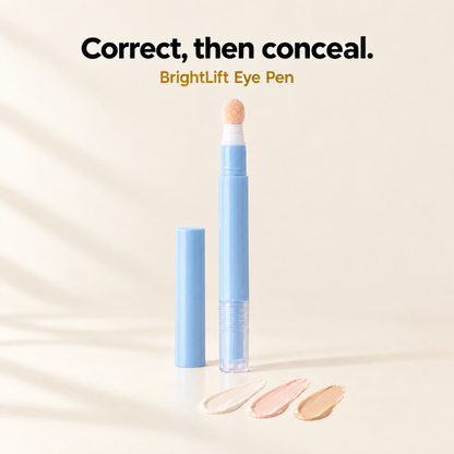 BrightLift Eye Pen with three shade swatches