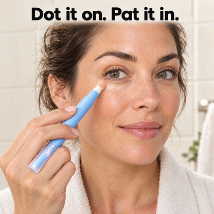 Dotting the BrightLift pen under the eye
