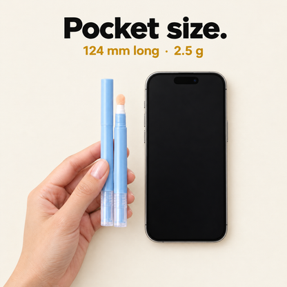 Pocket size: 124 mm long, 2.5 g