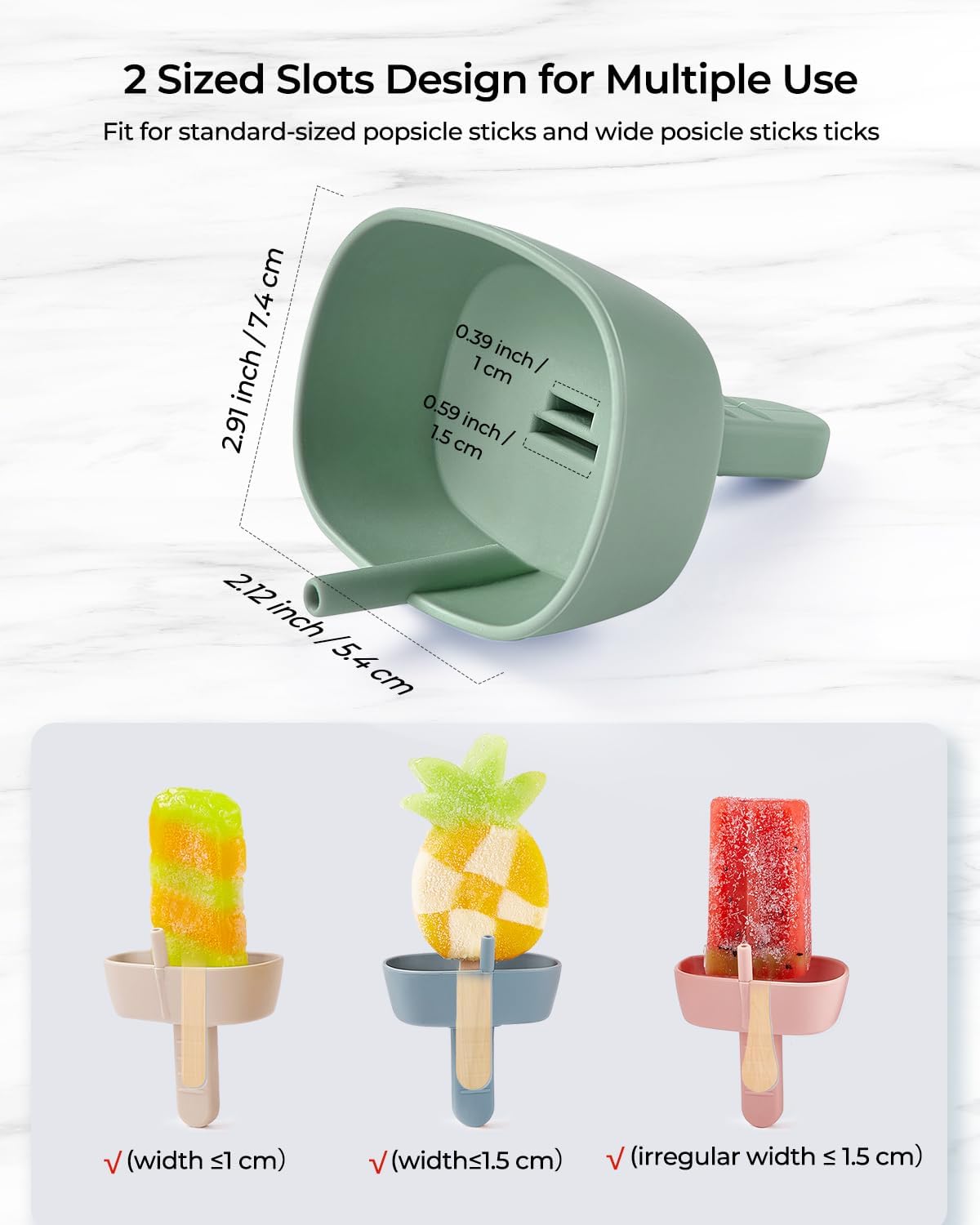 4Pack Random Color Drip-Free Silicone Popsicle Holders