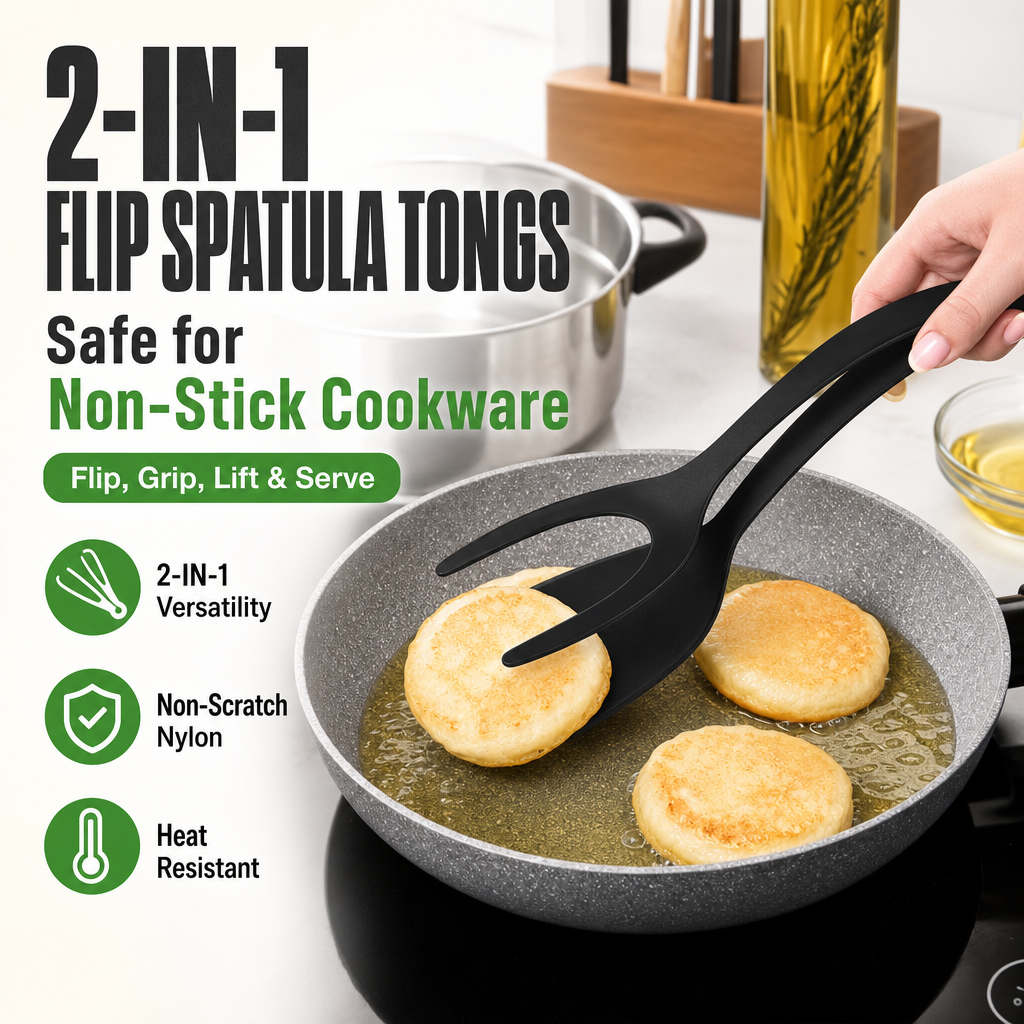 2-in-1 Flip Spatula Tongs